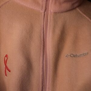 Columbia Light Pink Fleece with Breat Cancer Awareness Pink Accent